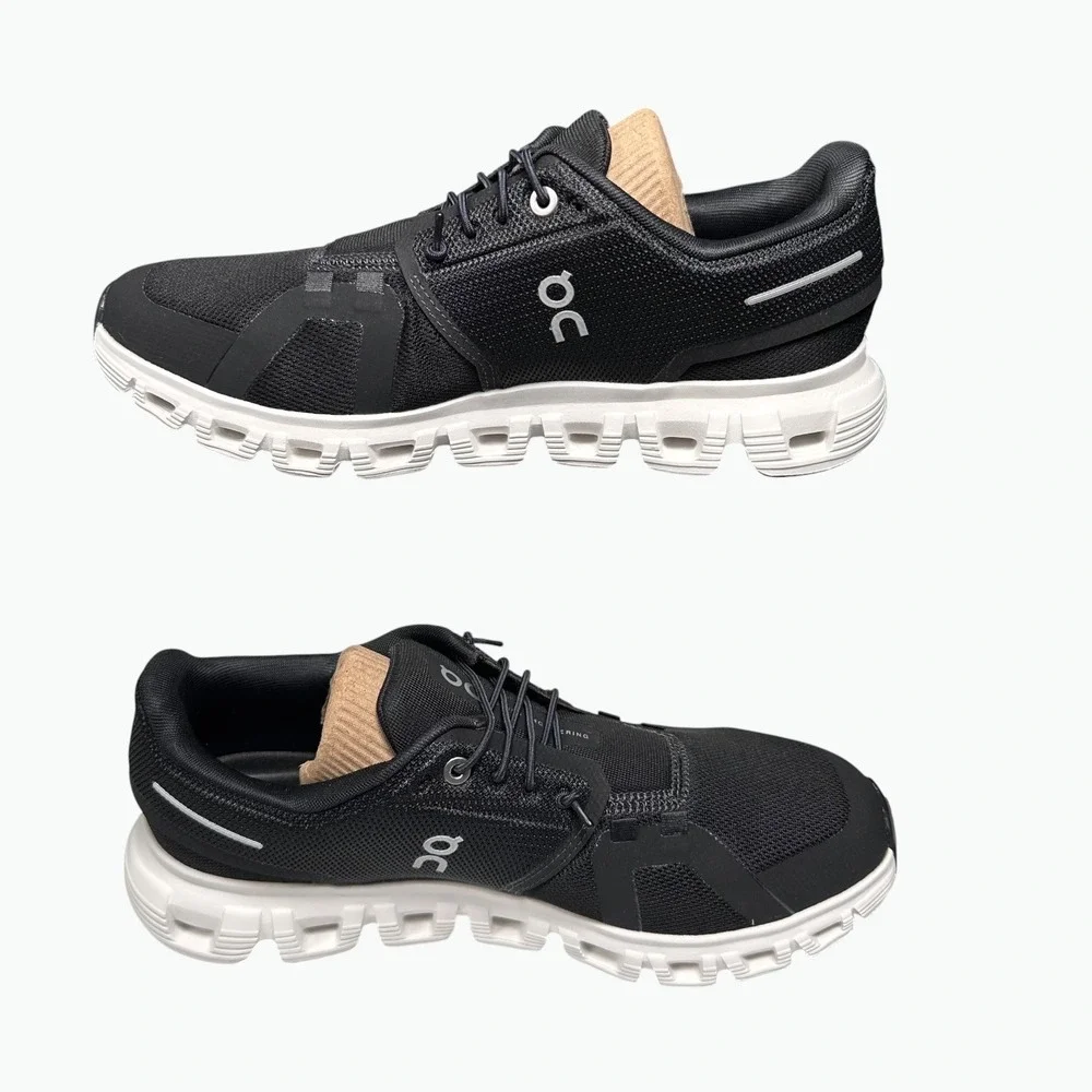 On Cloud 6 Shoes Womens 8.5 Black White Lightweight Athletic Running 3WF10060299